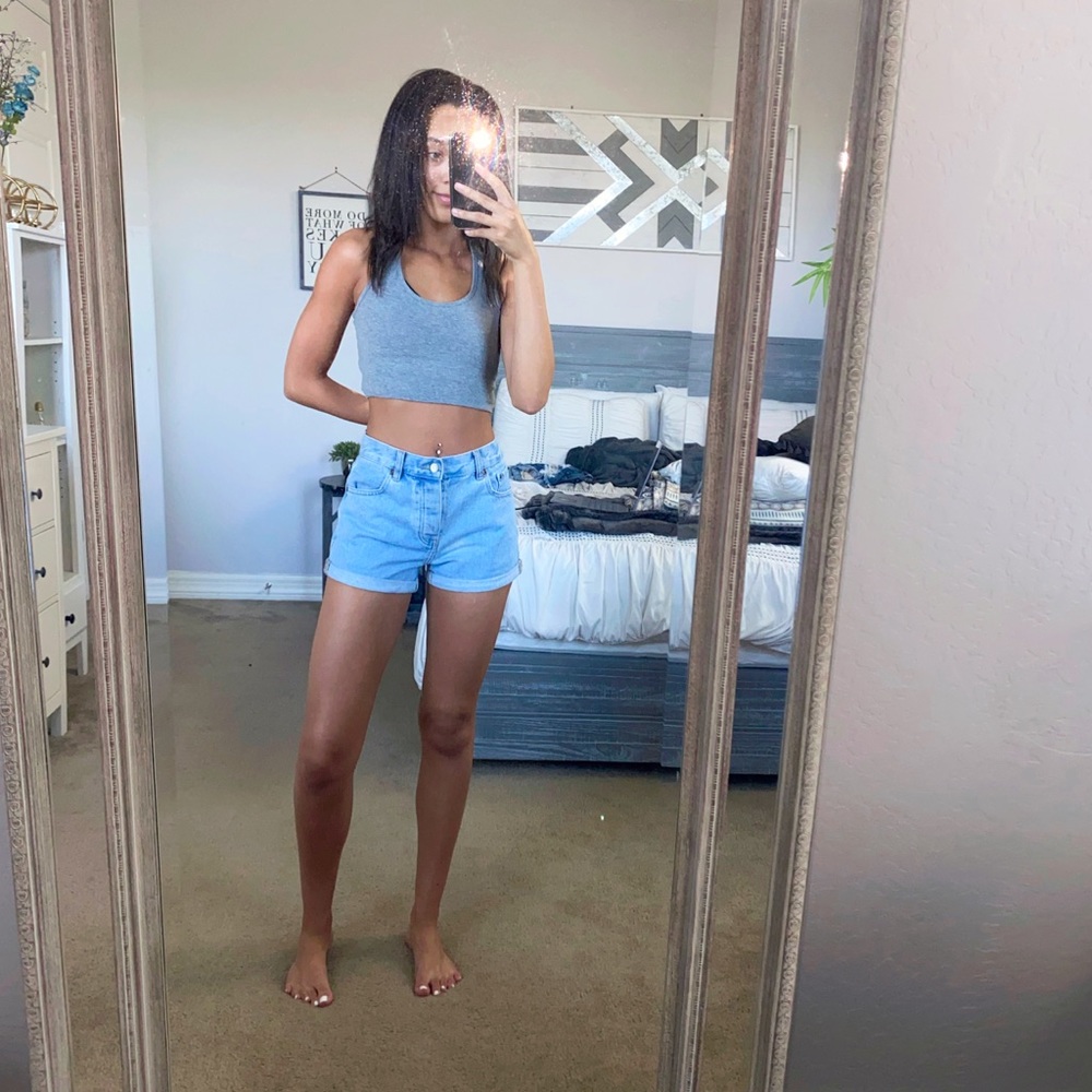 High-Waisted Denim Shorts
